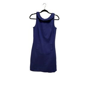 Boden Womens Sheath Dress Solid‎ Blue Lined Peter Pan Collar Sleeveless Knit 6